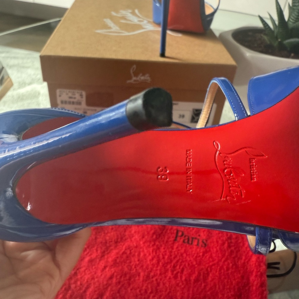 Christian Louboutin Women's Blue Patent Heels - Picture 6 of 6